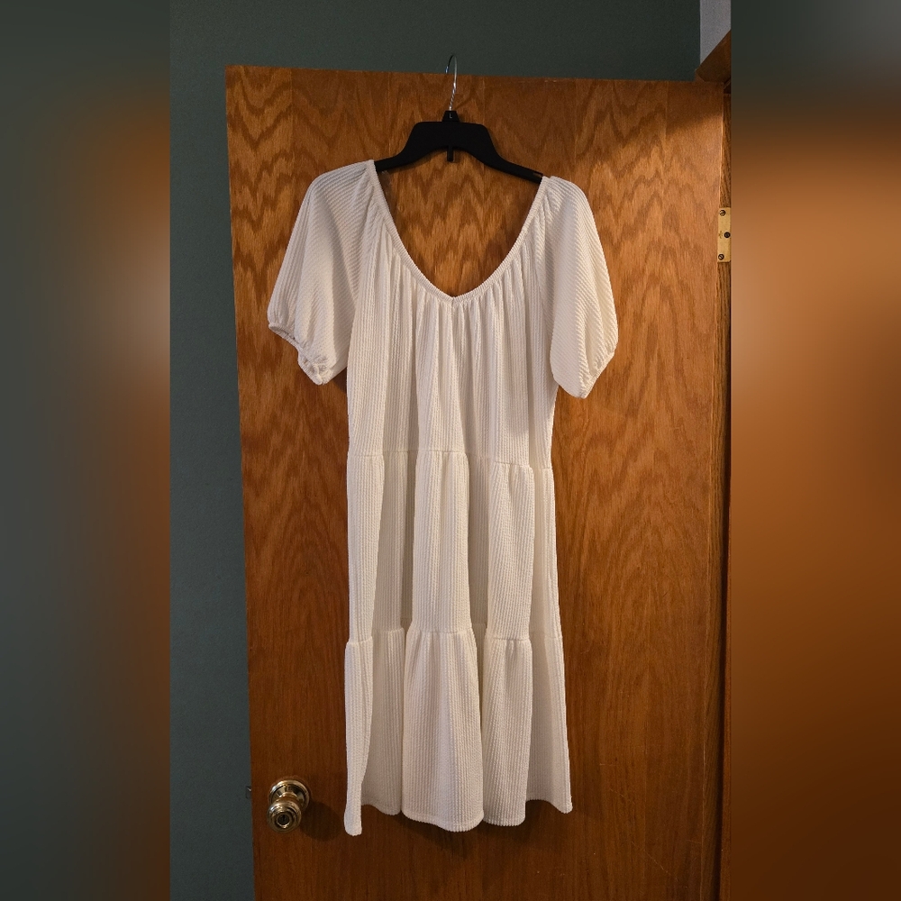 Tiered White Dress